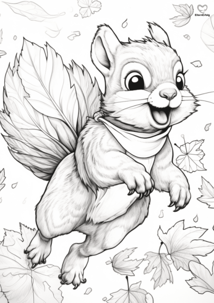 ausmalbilder herbst eichhörnchen