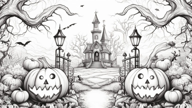 ausmalbilder halloween kürbis