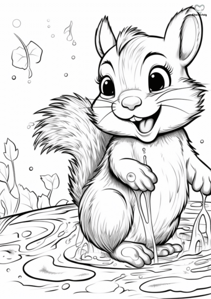 ausmalbilder herbst eichhörnchen
