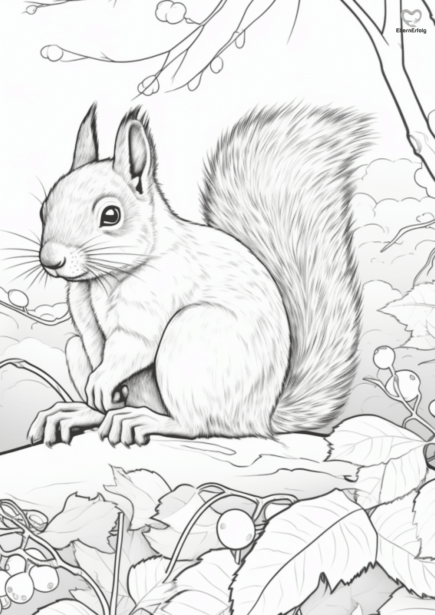 Ausmalbilder Eichhörnchen | Kostenlose Herbst Malvorlagen zum Ausdrucken