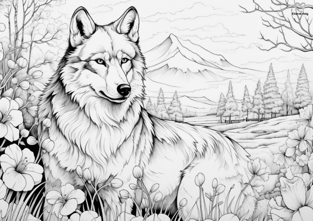 wolf ausmalbild