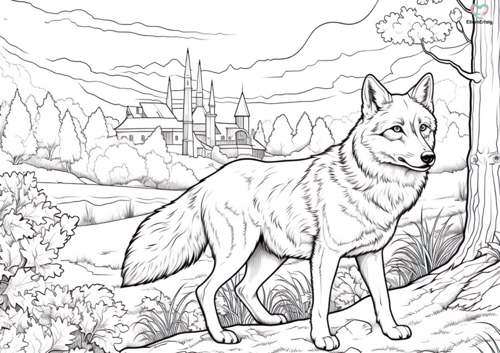 wolf ausmalbild