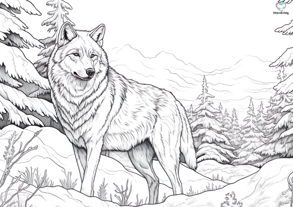 wolf ausmalbild