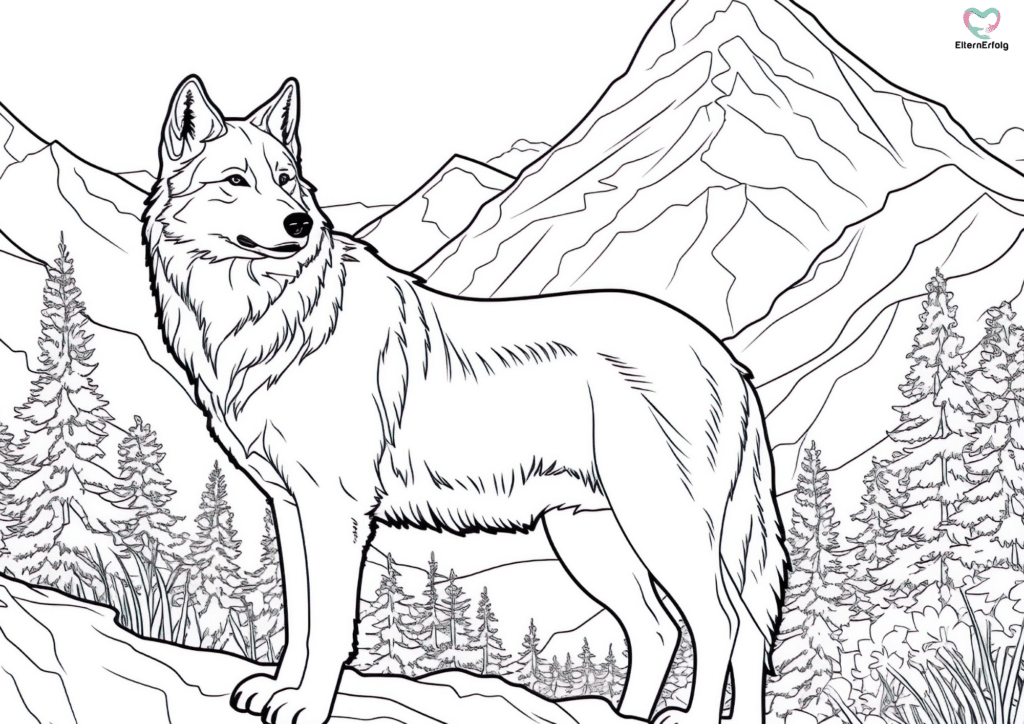 ausmalbild wolf