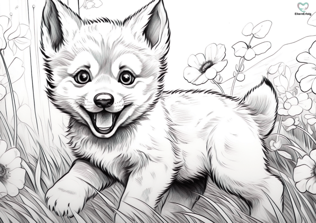 wolf Welpe ausmalbild