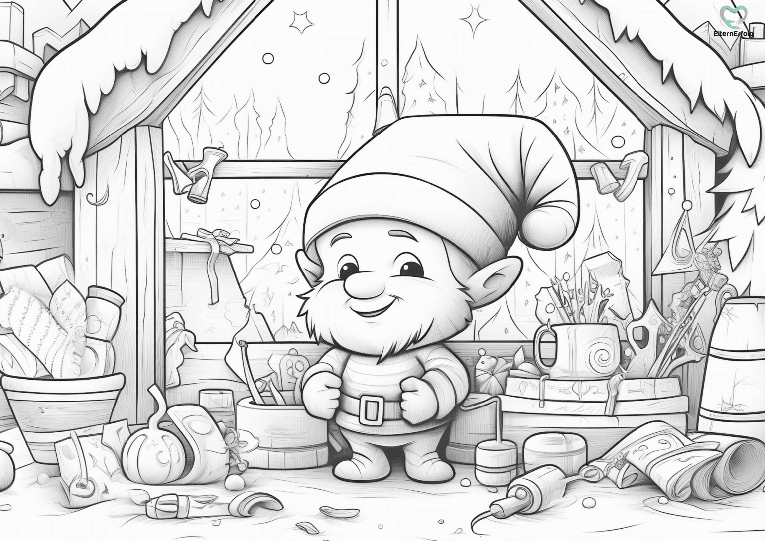 Weihnachtswichtel Ausmalbilder zum ausdrucken: Kostenlose Malvorlagen