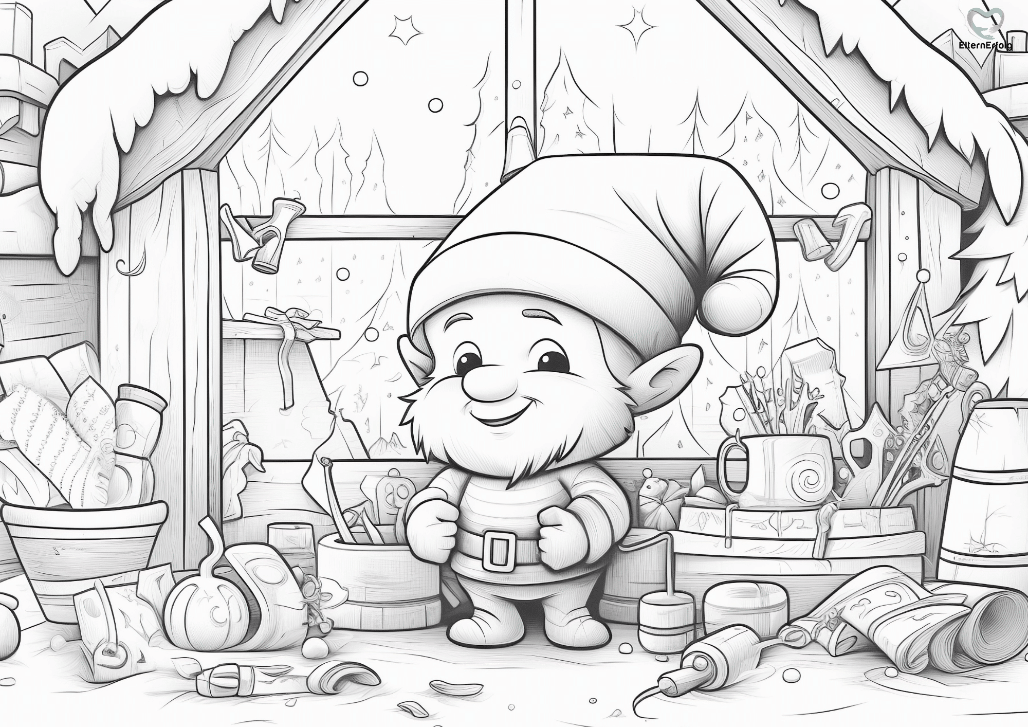 Weihnachtswichtel Ausmalbilder zum ausdrucken: Kostenlose Malvorlagen