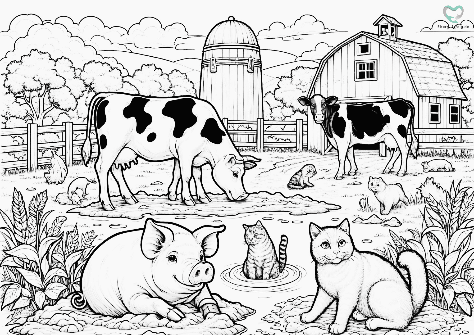 Bauernhof Ausmalbilder: Kostenlose Malvorlagen für Kinder
