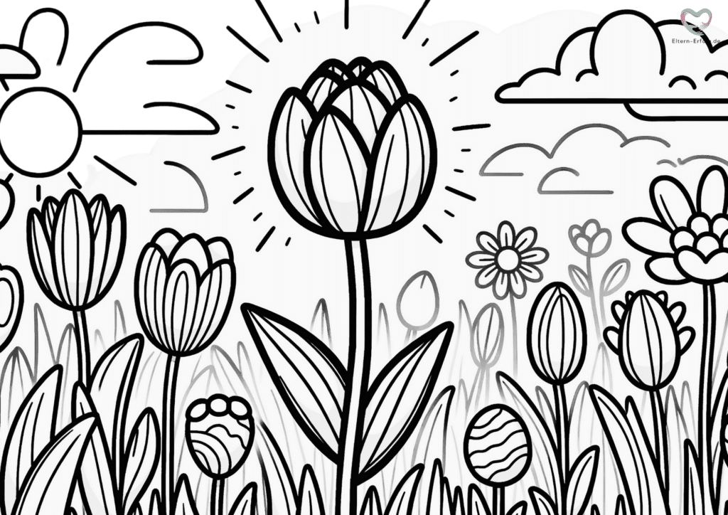 ausmalbild tulpe