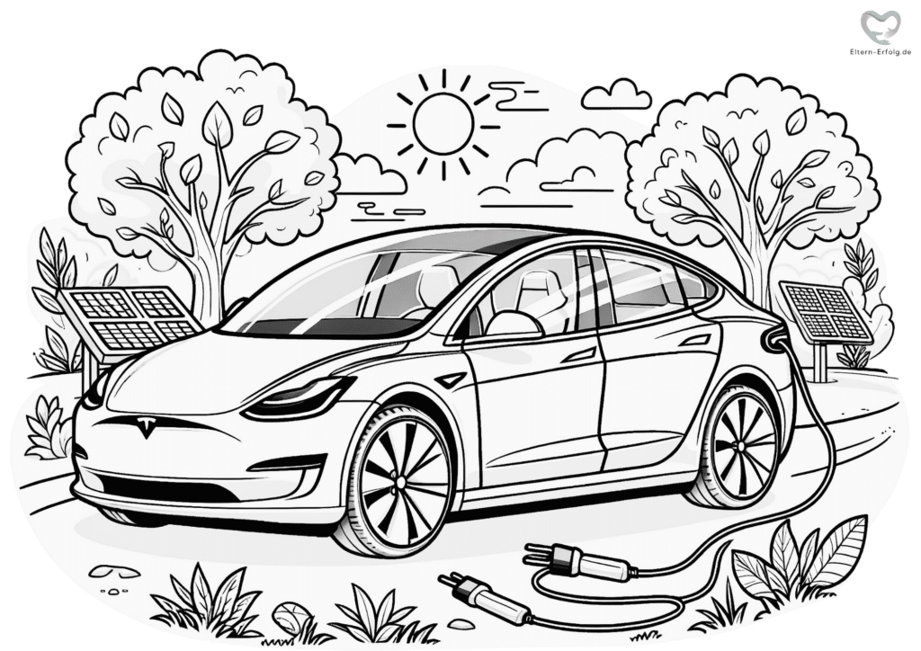 E-auto ausmalbild