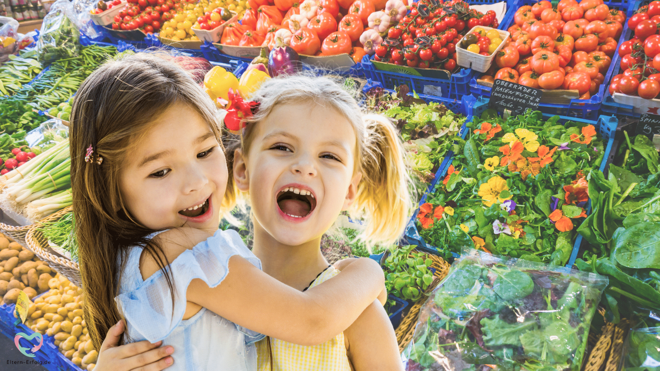 Besuch auf dem Bauernmarkt mit Kindern